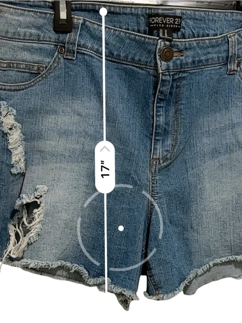 Forever 21 Light Blue Distressed Denim Cutoff Shorts